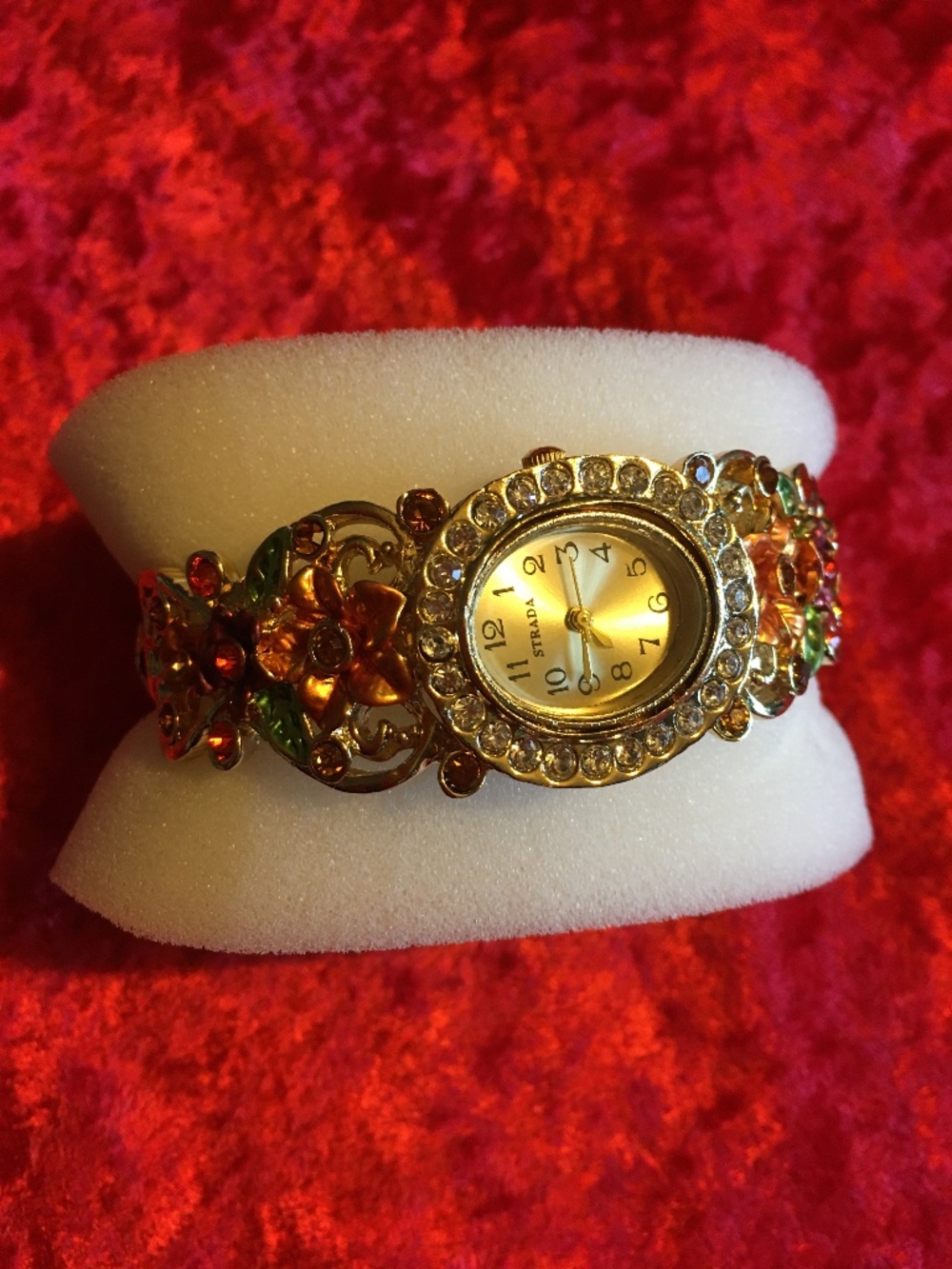 Multicolored Goldtone Bracelet Watch
